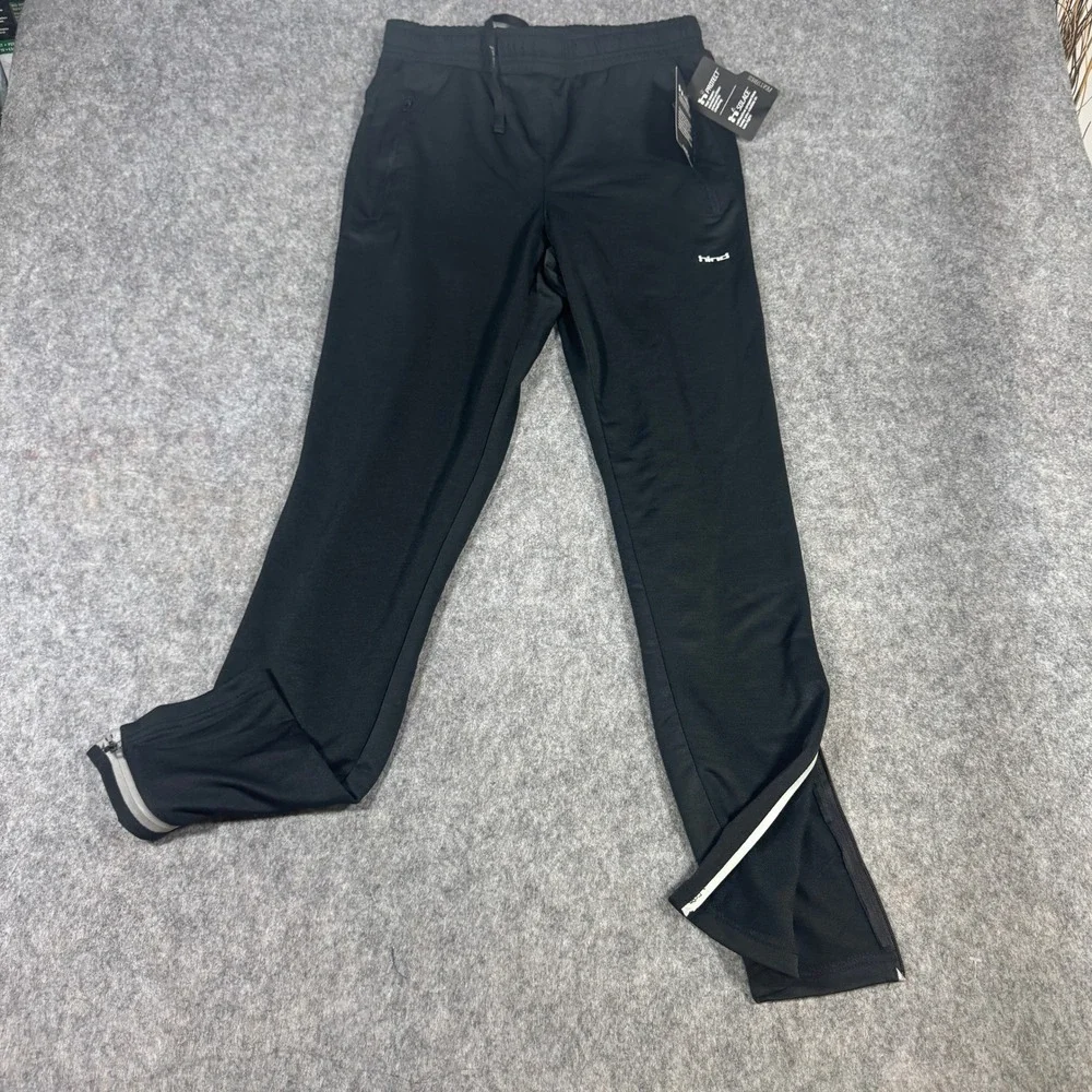 Hind Hydra Mens Black Performance Running Pants Zipper Pockets Reflective S